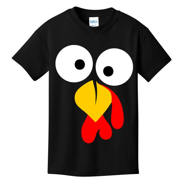 Turkey Face Funny Thanksgiving Day Kids T-Shirt