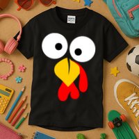 Turkey Face Funny Thanksgiving Day Kids T-Shirt