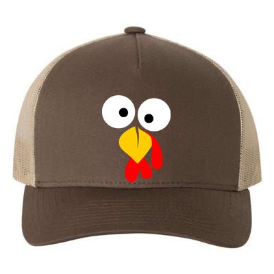 Turkey Face Funny Thanksgiving Day Yupoong Adult 5-Panel Trucker Hat