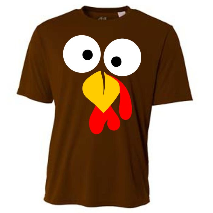 Turkey Face Funny Thanksgiving Day Cooling Performance Crew T-Shirt