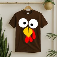 Turkey Face Funny Thanksgiving Day T-Shirt