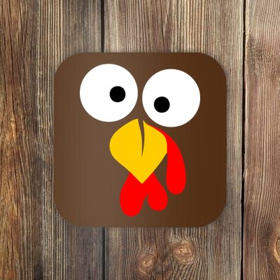 Turkey Face Funny Thanksgiving Day Coaster