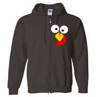 Turkey Face Funny Thanksgiving Day Full Zip Hoodie