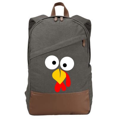 Turkey Face Funny Thanksgiving Day Cotton Canvas Backpack