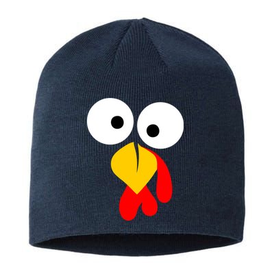 Turkey Face Funny Thanksgiving Day Sustainable Beanie