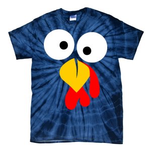 Turkey Face Funny Thanksgiving Day Tie-Dye T-Shirt