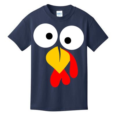 Turkey Face Funny Thanksgiving Day Kids T-Shirt