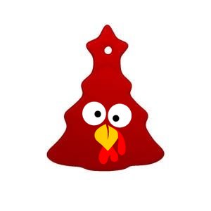 Turkey Face Funny Thanksgiving Day Ceramic Tree Ornament