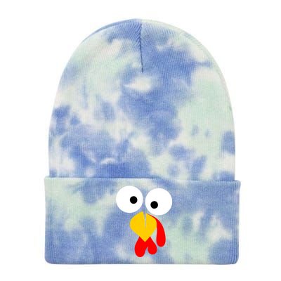 Turkey Face Funny Thanksgiving Day Tie Dye 12in Knit Beanie