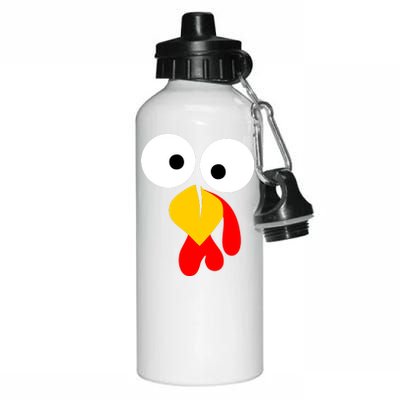 Turkey Face Funny Thanksgiving Day Aluminum Water Bottle