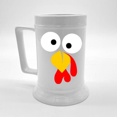 Turkey Face Funny Thanksgiving Day Beer Stein