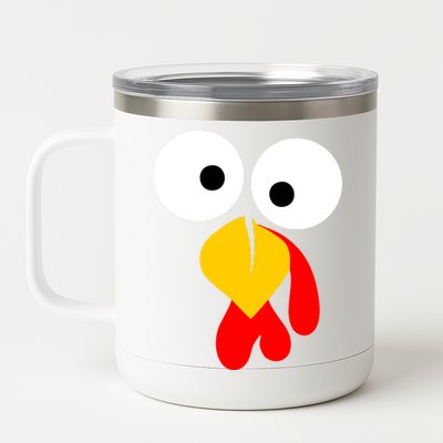 Turkey Face Funny Thanksgiving Day 12 oz Stainless Steel Tumbler Cup