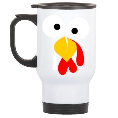 Turkey Face Funny Thanksgiving Day Stainless Steel Travel Mug