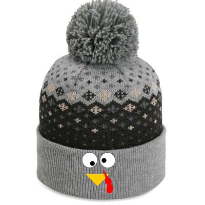 Turkey Face Gobble Thanksgiving The Baniff Cuffed Pom Beanie