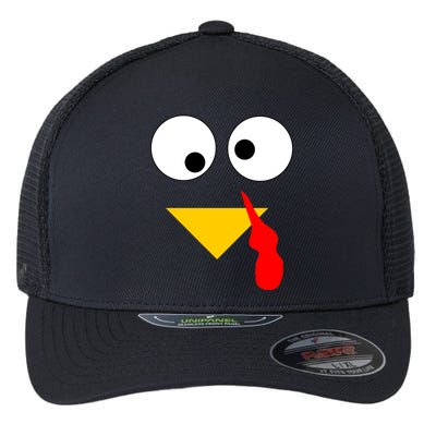 Turkey Face Gobble Thanksgiving Flexfit Unipanel Trucker Cap