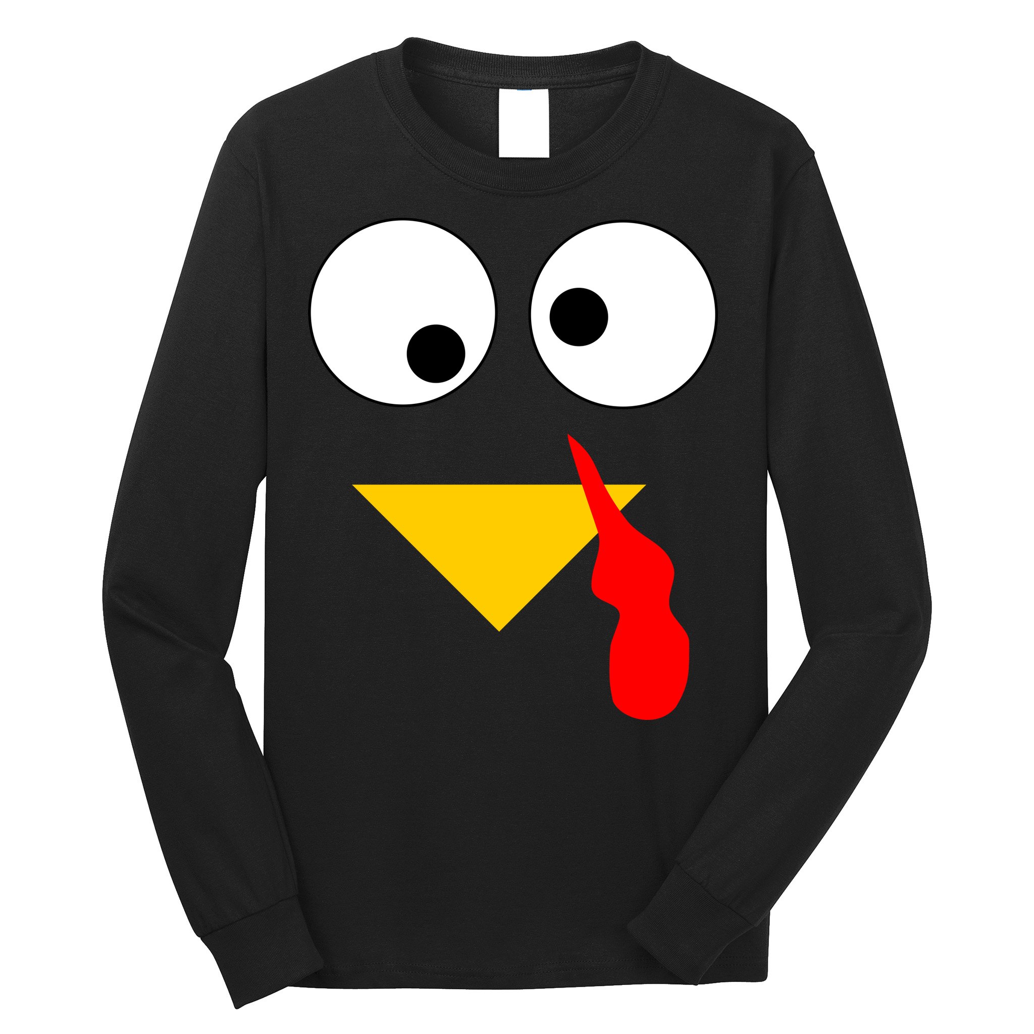 Turkey Face Gobble Thanksgiving Long Sleeve Shirt