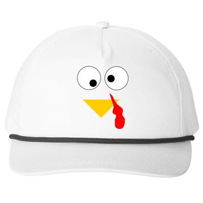 Turkey Face Gobble Thanksgiving Snapback Five-Panel Rope Hat