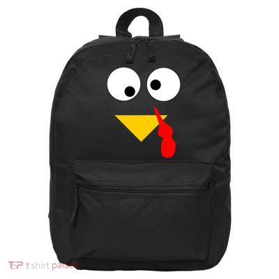 Turkey Face Gobble Thanksgiving 16 in Basic Backpack