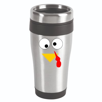 Turkey Face Gobble Thanksgiving 16oz Travel Tumbler