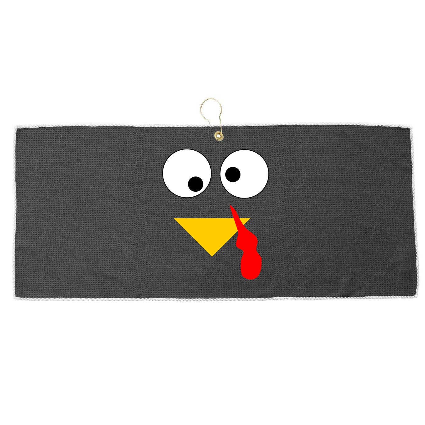 Turkey Face Gobble Thanksgiving Large Microfiber Waffle Golf Towel