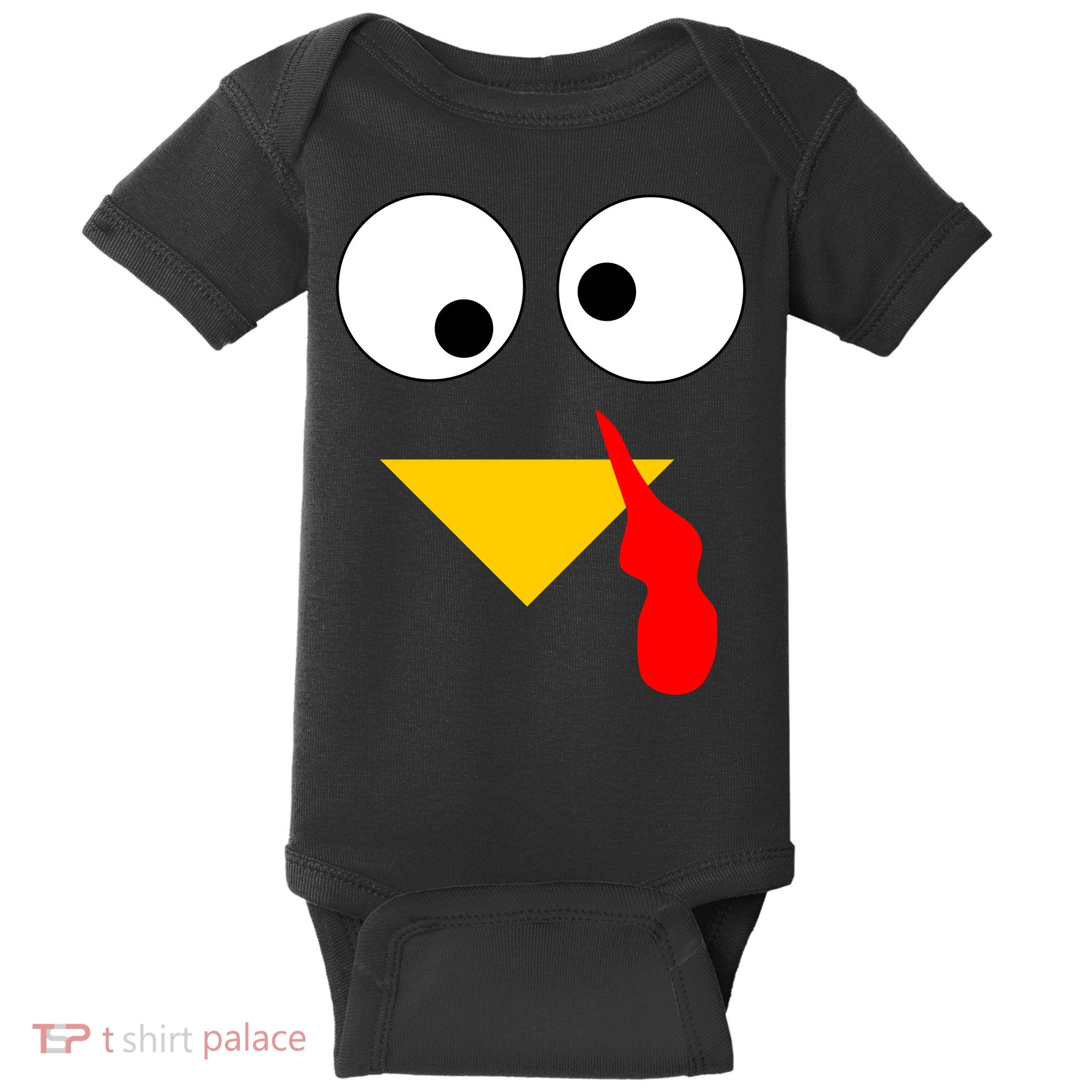 Turkey Face Gobble Thanksgiving Baby Bodysuit