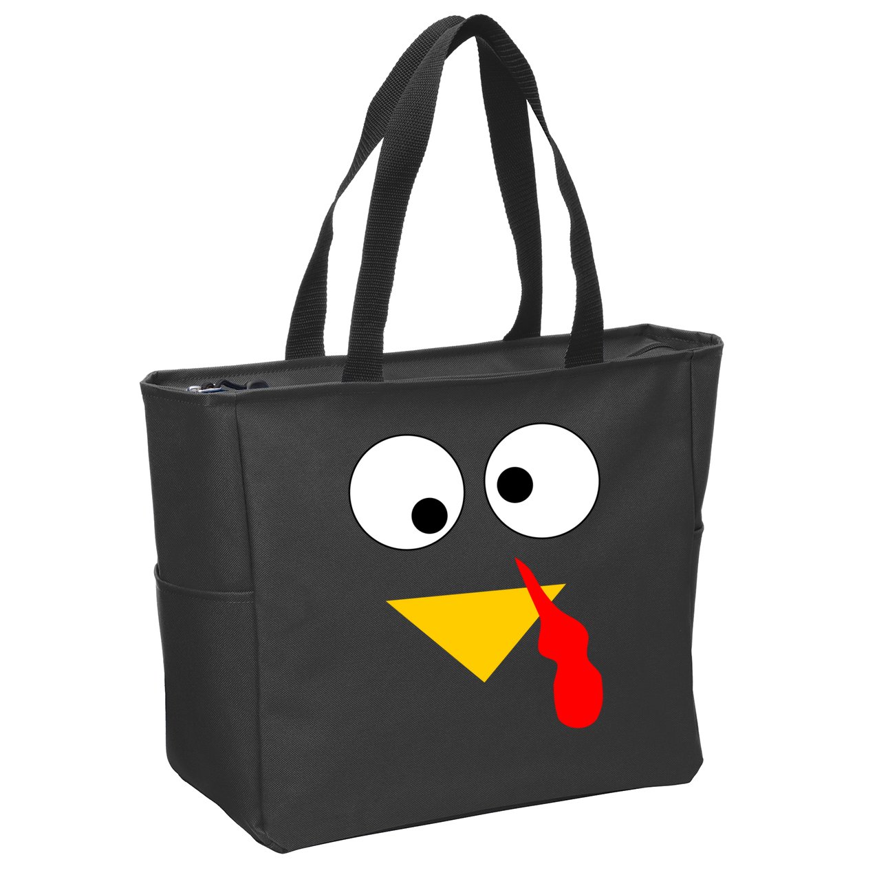 Turkey Face Gobble Thanksgiving Zip Tote Bag