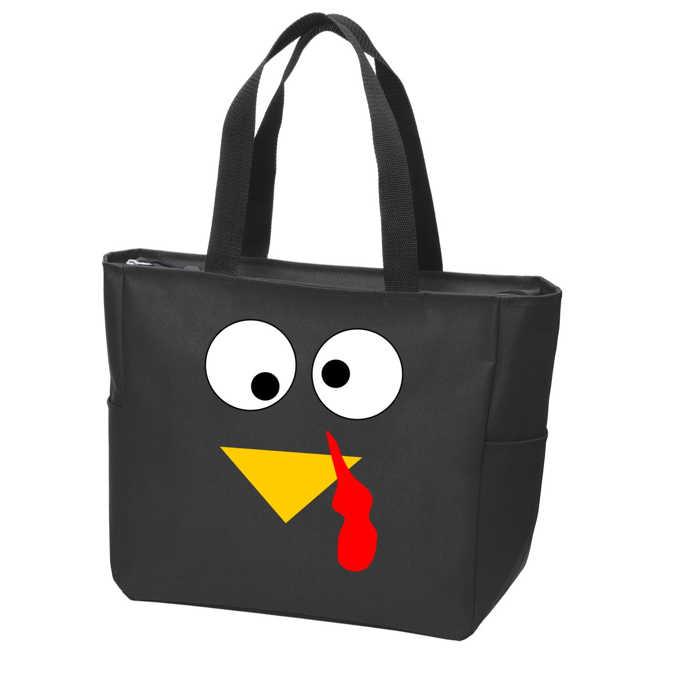 Turkey Face Gobble Thanksgiving Zip Tote Bag