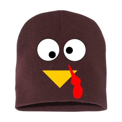 Turkey Face Gobble Thanksgiving Short Acrylic Beanie