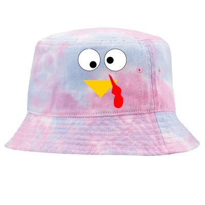 Turkey Face Gobble Thanksgiving Tie-Dyed Bucket Hat