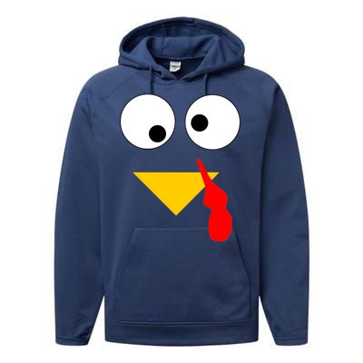 Turkey Face Gobble Thanksgiving Performance Fleece Hoodie