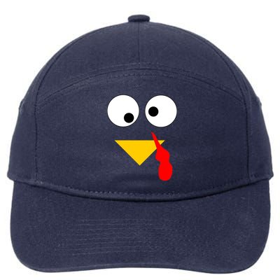 Turkey Face Gobble Thanksgiving 7-Panel Snapback Hat