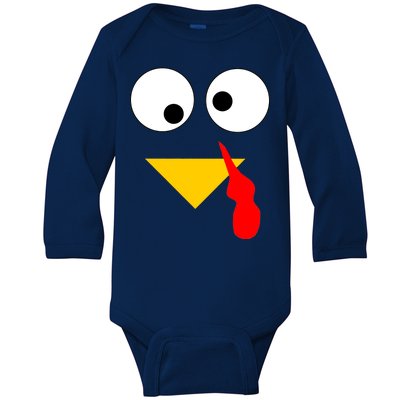 Turkey Face Gobble Thanksgiving Baby Long Sleeve Bodysuit