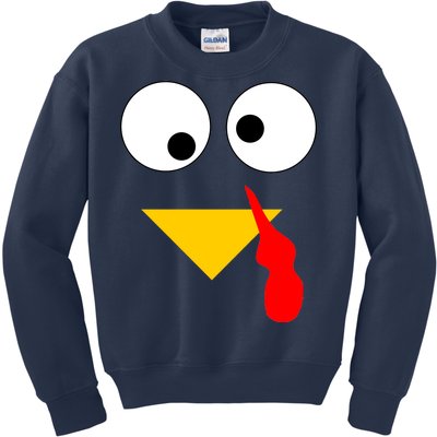 Turkey Face Gobble Thanksgiving Kids Sweatshirt