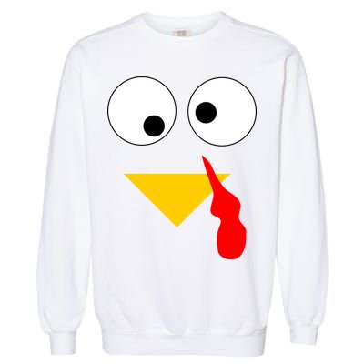 Turkey Face Gobble Thanksgiving Garment-Dyed Sweatshirt