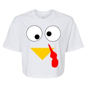 Turkey Face Gobble Thanksgiving Bella+Canvas Jersey Crop Tee