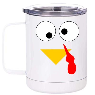 Turkey Face Gobble Thanksgiving 12 oz Stainless Steel Tumbler Cup