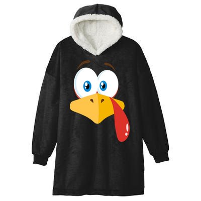 Turkey Face Pilgrim Funny Cute Hooded Wearable Blanket