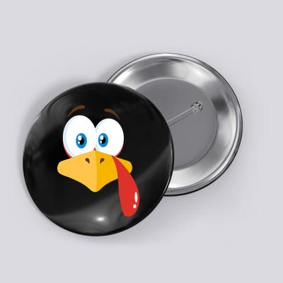 Turkey Face Pilgrim Funny Cute Button