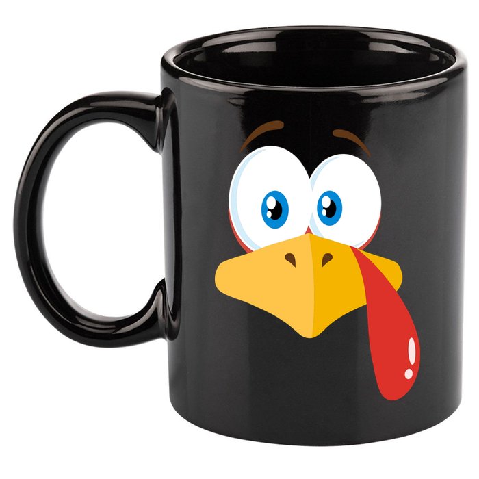 Turkey Face Pilgrim Funny Cute 11oz C Handle Ceramic Mug