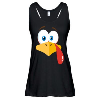 Turkey Face Pilgrim Funny Cute Ladies Essential Flowy Tank