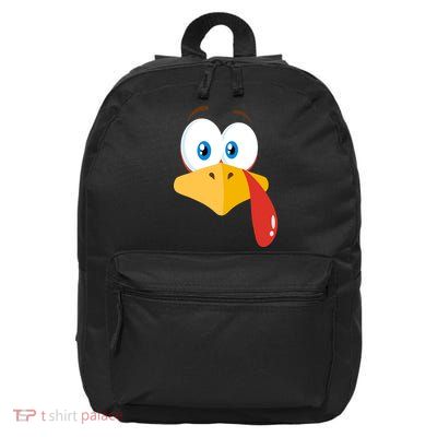 Turkey Face Pilgrim Funny Cute 16 in Basic Backpack