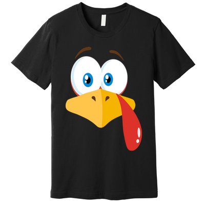 Turkey Face Pilgrim Funny Cute Premium T-Shirt