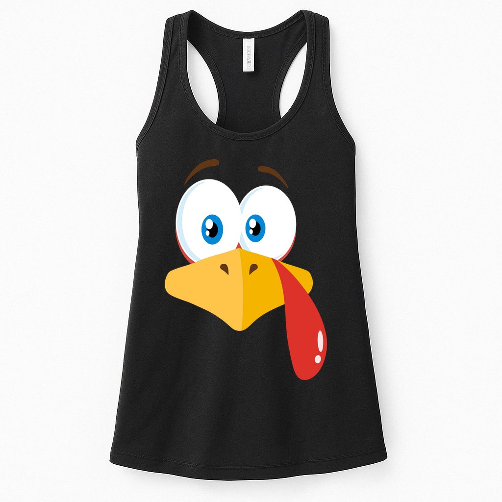 Turkey Face Pilgrim Funny Cute Womens Tank Top