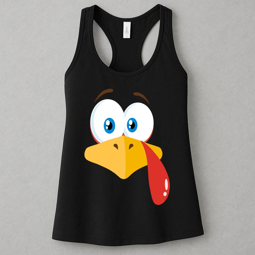Turkey Face Pilgrim Funny Cute Womens Tank Top