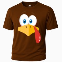 Turkey Face Pilgrim Funny Cute Cooling Performance Crew T-Shirt