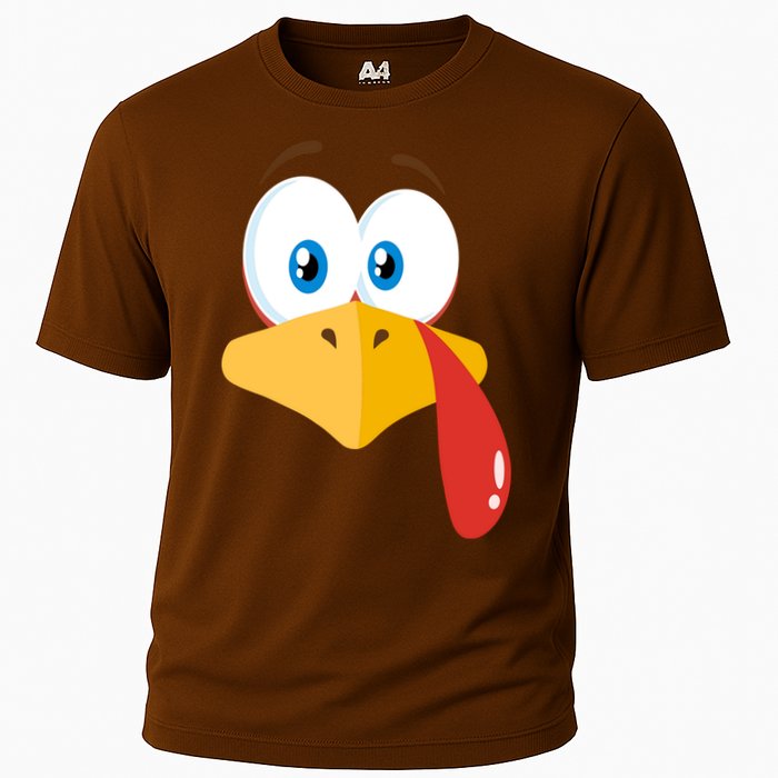 Turkey Face Pilgrim Funny Cute Cooling Performance Crew T-Shirt