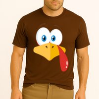 Turkey Face Pilgrim Funny Cute Cooling Performance Crew T-Shirt