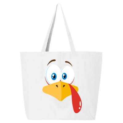 Turkey Face Pilgrim Funny Cute 25L Jumbo Tote