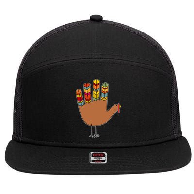 Turkey Hand High Five 7 Panel Mesh Trucker Snapback Hat