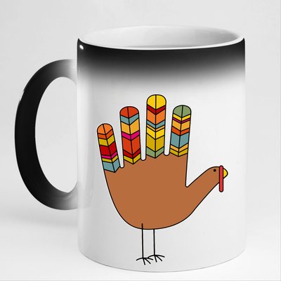 Turkey Hand High Five 11oz Black Color Changing Mug